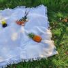 Large Size Outdoor Picnic Mat Linen Camping Ground Cloth Tablecloth with Tassel  Dust Cover