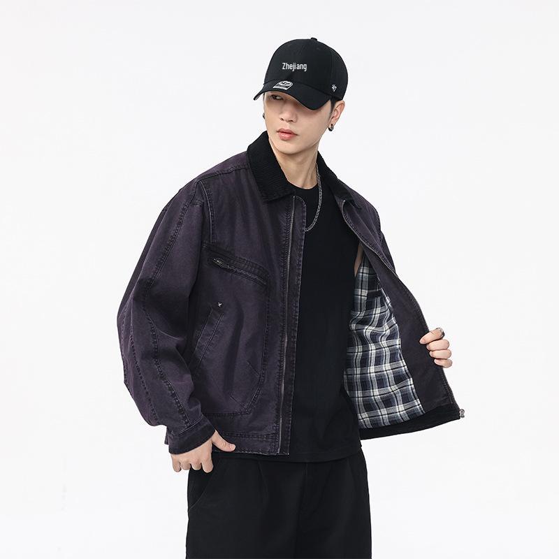 

Men s 2025 Autumn Retro Purple Detroit Jacket M for 90-115 kg фіолетовий