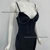 Europäisch-amerikanischer Stil Sexy Tief ausgeschnittenes Bandagen-Abendkleid mit Strasssteinen