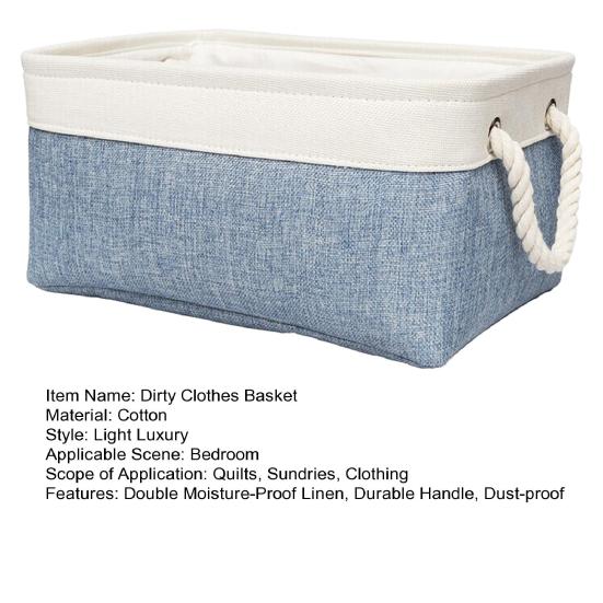 Foldable Dirty Clothes Basket Double Moisture-Proof Linen Storage Basket Durable Handle