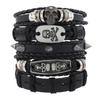 Hot Sale 5-piece Punk Style Handwoven Vintage Fashion Small Cone Skull Alloy Accessories
