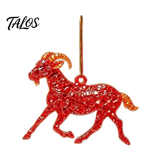 Decorative Christmas Party Supplies Goat Tree Hanging Ornaments, 2D Flat Acrylic Holiday Decor Pendant for Home Decor, Lightweight Festive Decorations