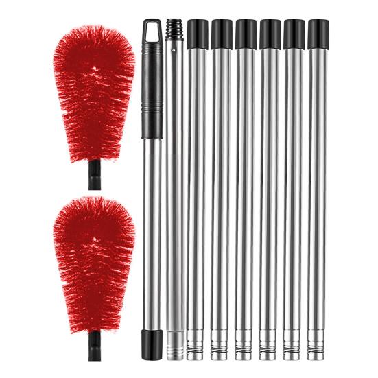 Telescopic Gutter Cleaning Brush Gutter Cleaner Tool with 8 Detachable Telescopic Pole