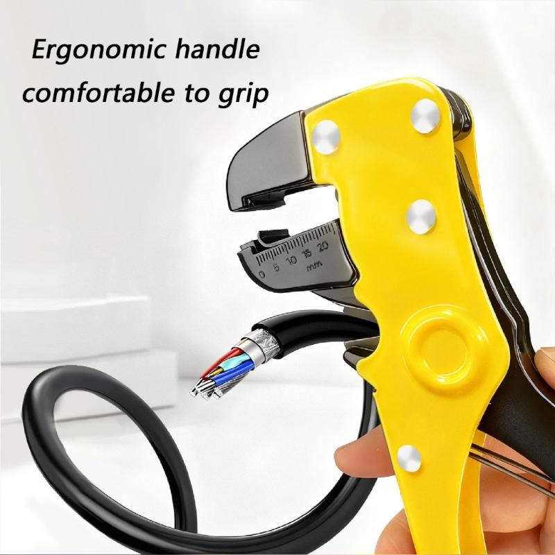 MultiFunction Duckbill Wire Stripper Cutter For 0.2-6mm² Wire Electrician Home Comfortable Grip Precise Stripping Tool