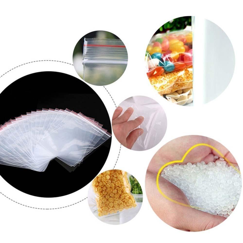 100Pcs Clear Snacks Zero Waste Kitchen Food Storage Sealing Bag Plastic Bags
