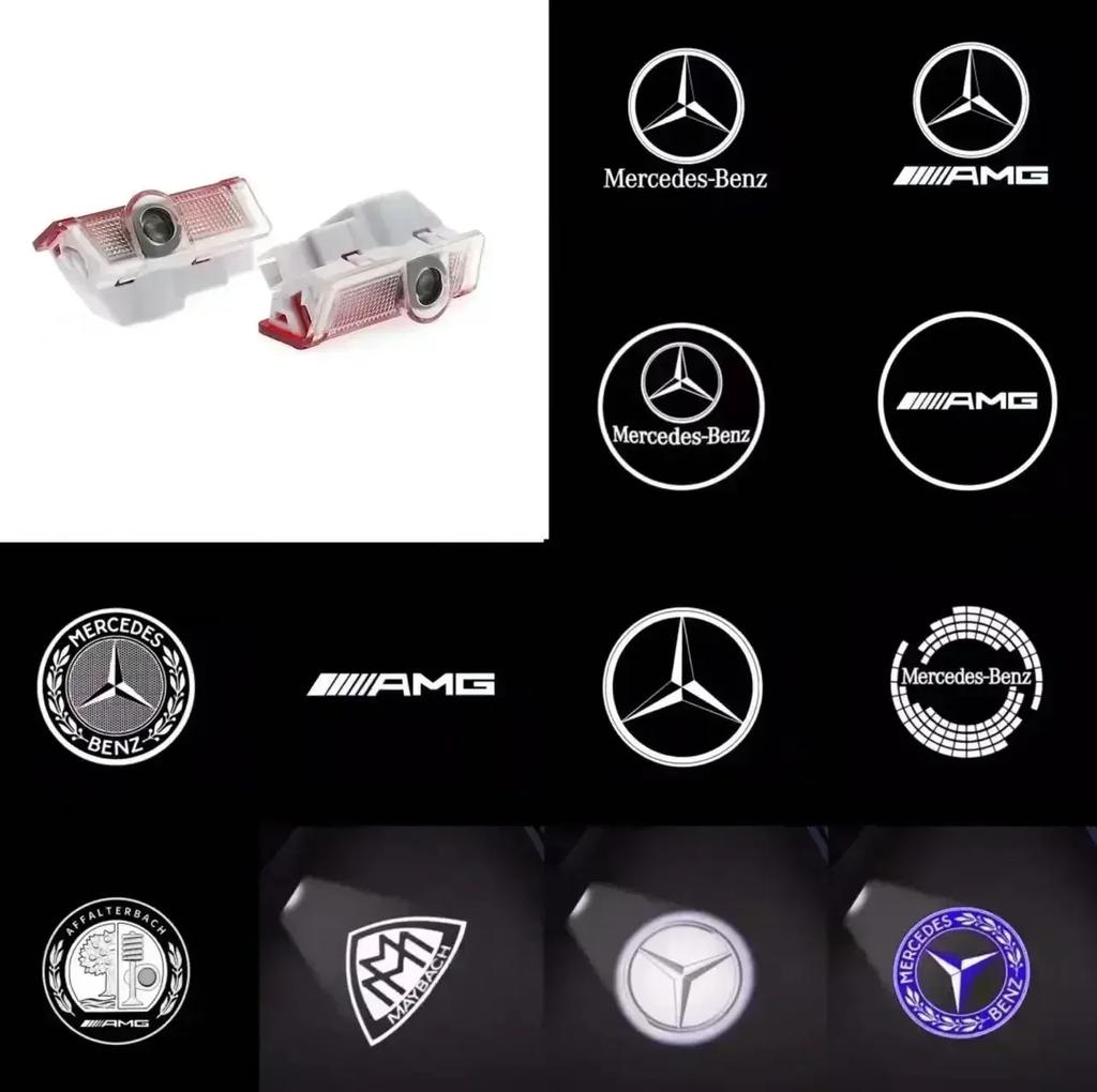 Mercedes Benz LED Car Door Light Logo HD Laser Decor Project Ghost Lamp For W176 W205 W166 W246 W212 A B C M ML GLA GLS E Class XYZAB1