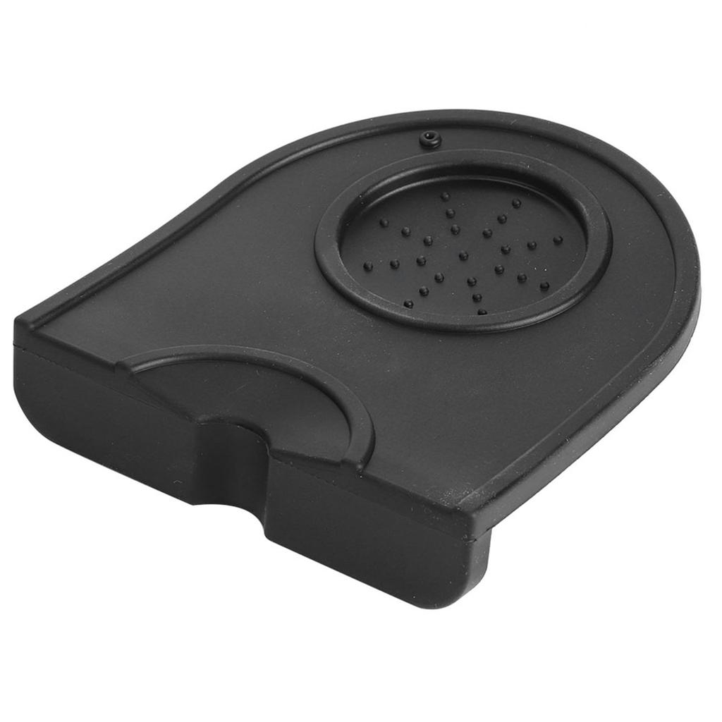 Black Multi Function Thicken Anti Skid Coffee Tamper Holder Silicone Pad Mat(Black)