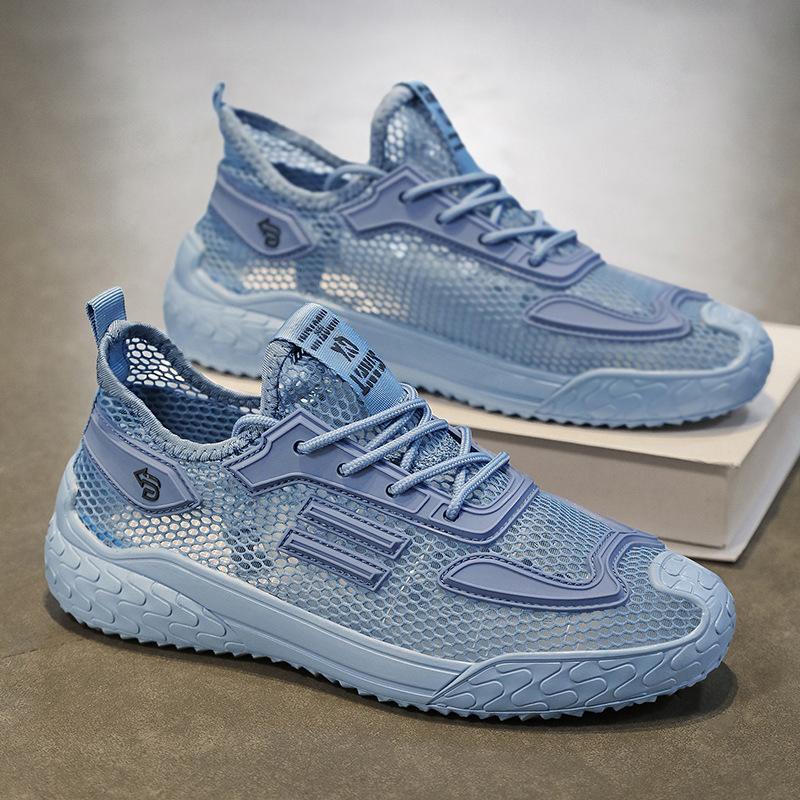 Fashion 2025 new summer hollow mesh casual shoes, comfortable and breathable, suitable for daily wear and running sports men's shoes