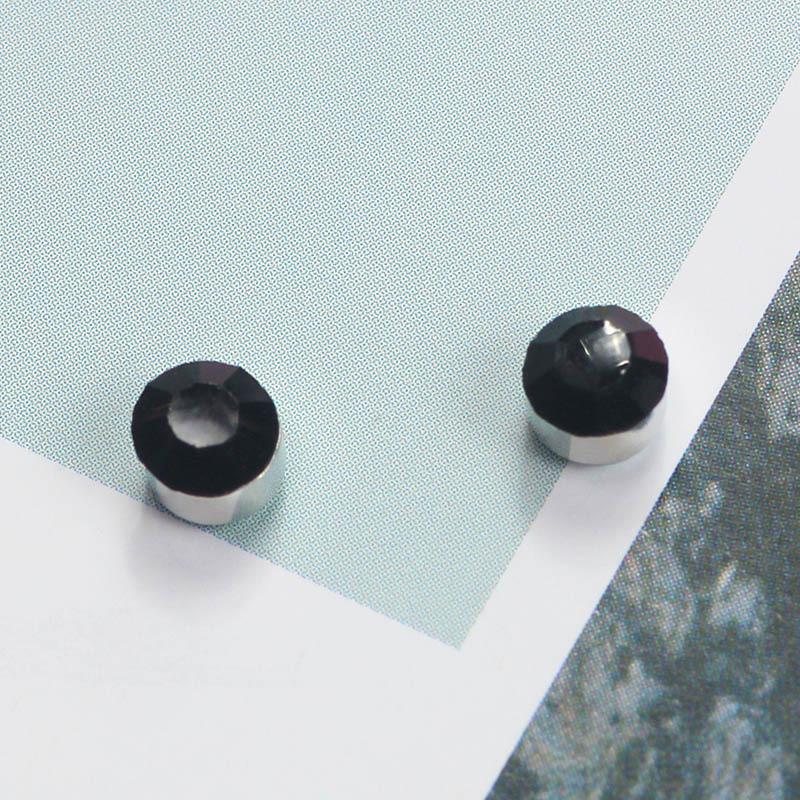 E1446 Magnet Rhinestone Magnet Ear Clip, Unisex Round Earrings Earclip