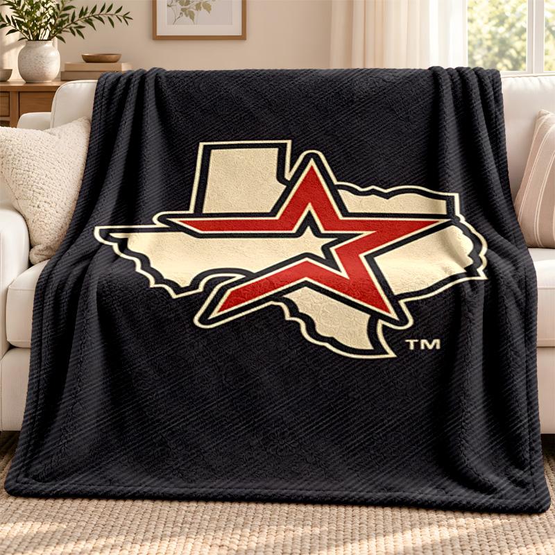 Houston Astros blanket Flannel Blanket Soft Cozy Plush Throw for Sofa Bed Lightweight Home Decoration Outdoor camping