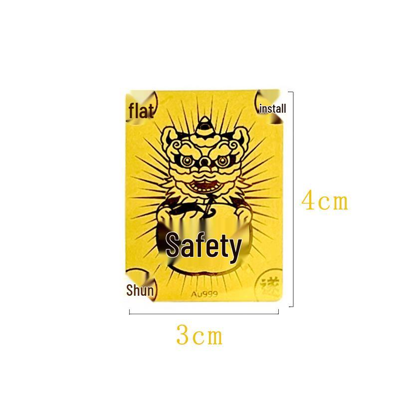 Pure Gold Fortune Maneki-neko and Pixiu Wealth God Phone Sticker Omamori