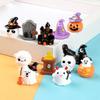 1× Halloween Resin Figurines 3D Miniature Ornaments DIY Micro Landscape Ghost Skull Pumpkin Craft Accessories Fairy Garden Decor