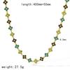 Four Leaf Clover Necklace And Bracelet Set With Zirconia And Stainless Steel For Elegant Casual Wear
