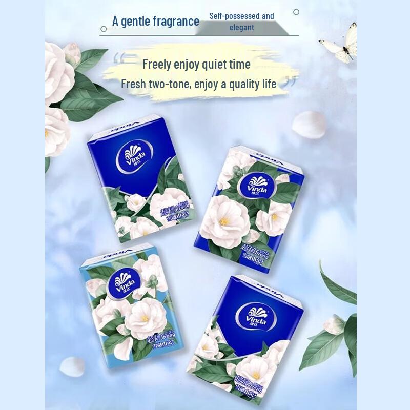 Vinda 4-Ply Camellia Scented Pocket Tissues