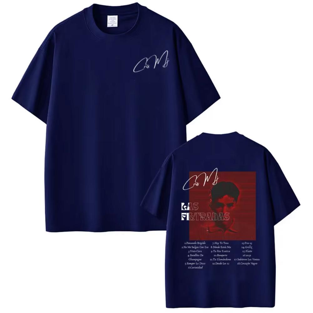 Rapper CRIS MJ Tour  Album Graphics T-shirts Men Women Fashion T-shirts Short-sleeved Male Cotton Loose T-shirts Tops