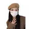Womens Vintage Brown Beret Fall Winter Small Face Painter Hat Black Beanie Cap