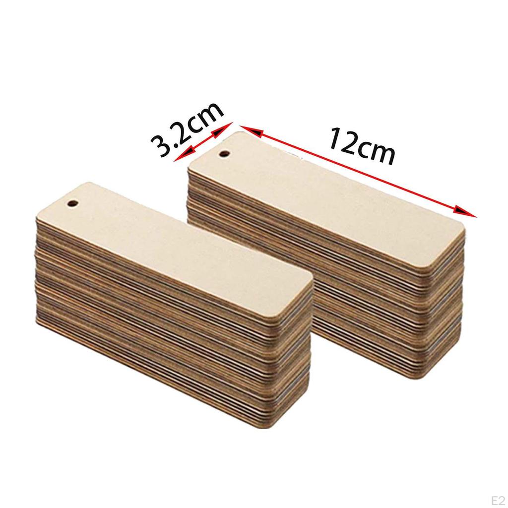 36x Dřevěné Prázdné Záložky Sada Znamení s Otvory a Barevnými Střapci Značky Záložek pro Hru
