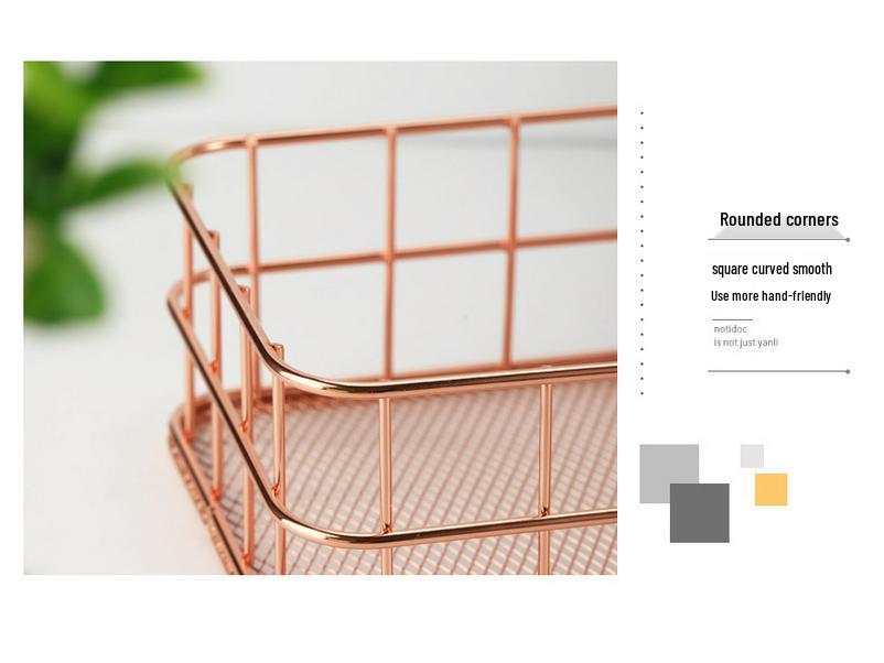 Nordic Iron Art Desktop Organizer and Jewelry Storage Basket