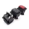 5PCS KCD4 12V 220V Waterproof And Oil Proof Latching Switch Four Feet ON OFF Red Green With Lights 4PIN Rocker Power Switch LED