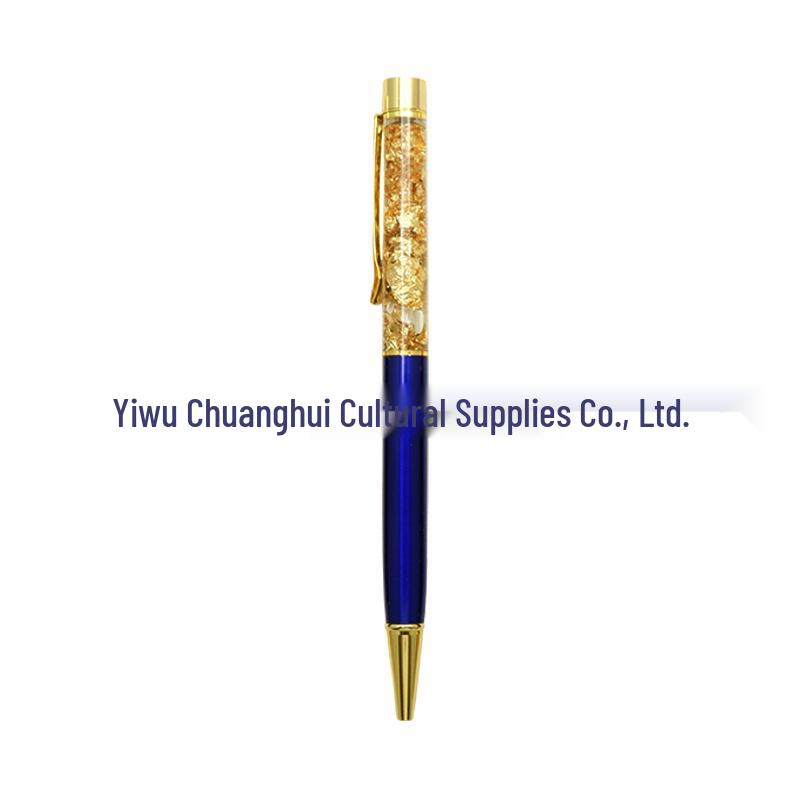 Gold Crystal Foil Metal Ballpoint Pen - Signature & Gift Pen with Laser Engraving