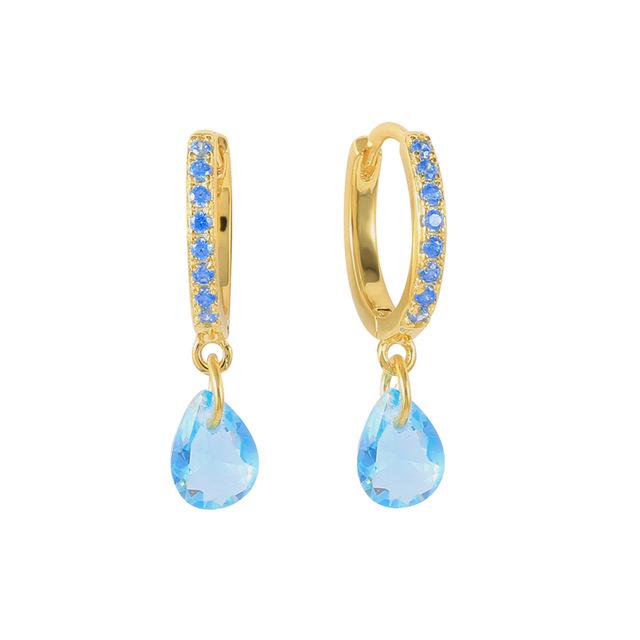 2022 European & American Luxury Zircon Water Drop Earrings: Simple, Chic Ear Cuffs with Niche Design