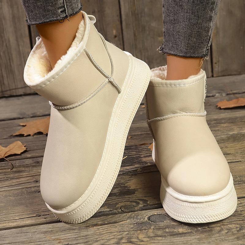 

Fashion New Winter Fashion Model Thick-soled Warm Snow Boots Plus Velvet Sexy Cotton Shoes Comfortable Casual Women Boots 41 бежевый