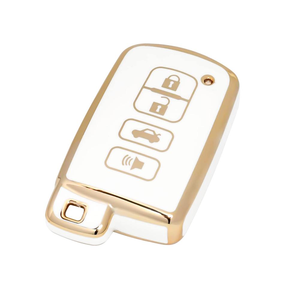 Key Fob Case Cover Holder Keychain for Toyota Tundra Tocoma Sequoia 4Runner Highlander RAV4 Camry Corolla Avalon 4 Buttons