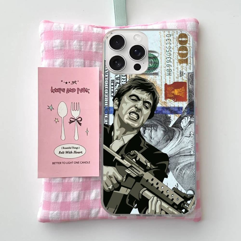 

S-Scarfaces Phone Case For iPhone 17 16 15 14 13 12 11 Plus Pro Max Satin Colorful surface Cover iPhone 15