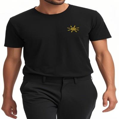 Men's Classic T Shirts Sun Embroidered Short Sleeve Casual T-Shirts for Men