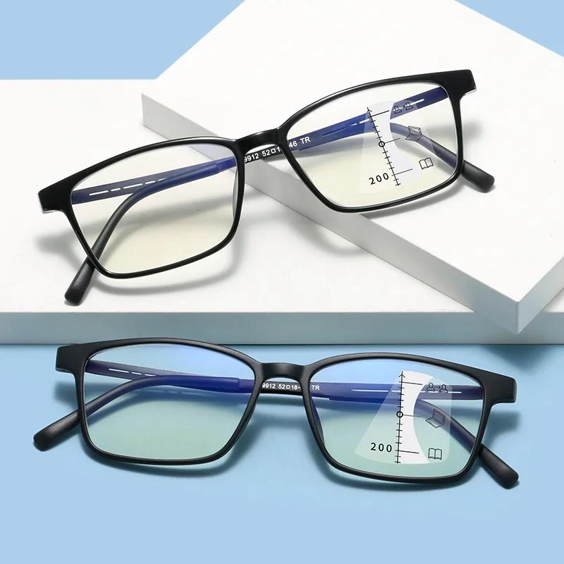 New Retro Business TR90 Progressive Multifocal Presbyopia Glasses Anti Blue Light Presbyopia Glasses Unisex Bifocal Eyewear
