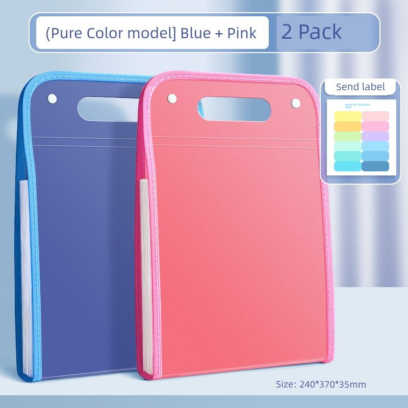 Large Capacity File Holder Ins Good-looking Paper Buggy Bag Organize Fantastic Middle School Students Book Clip Subject Classification Test Paper Clip