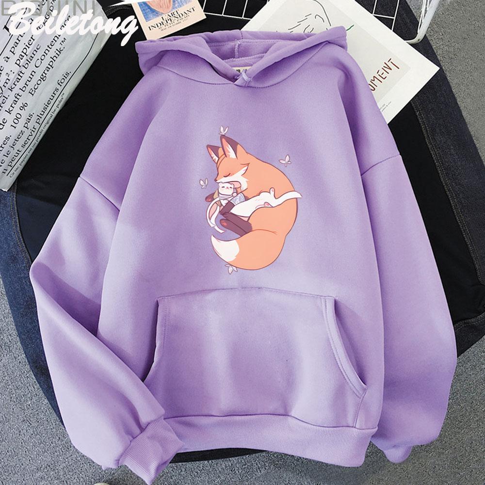 TGCF Hualian Cat Kawaii Cartoon Printed Hoodies Heaven Officials Blessing Clothing Sudaderas Harajuku Woman Man Y2k Sweatshirt