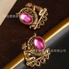 Vintage Retro Egyptian Pharaoh Revival Series Earrings With Golden Palace Style Antique
