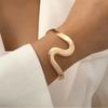 European & American Geometric Double-Layer Metal Bangle Bracelet: Exaggerated Design with Hollowed-Out Details