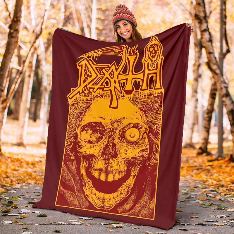 Death Flannel Blanket Soft Warm All-Season Throw, Design for Camping, Car Travel, Hiking Sofa, Bed, Office Perfect Gift for Parties