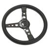 Carbon Fiber Steering Leather Wheel White Stitching 350mm 6 Holes Universal for Car Modification