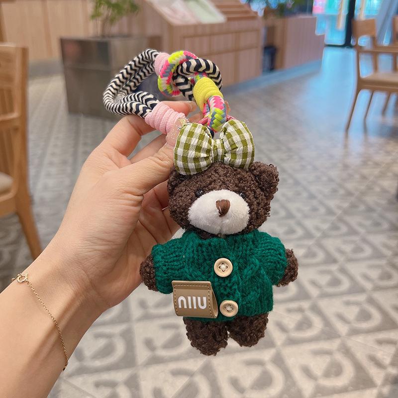 

Милый плюшевый брелок в виде медвежонка - Мультяшный кулон в виде свитера с бантом для сумок