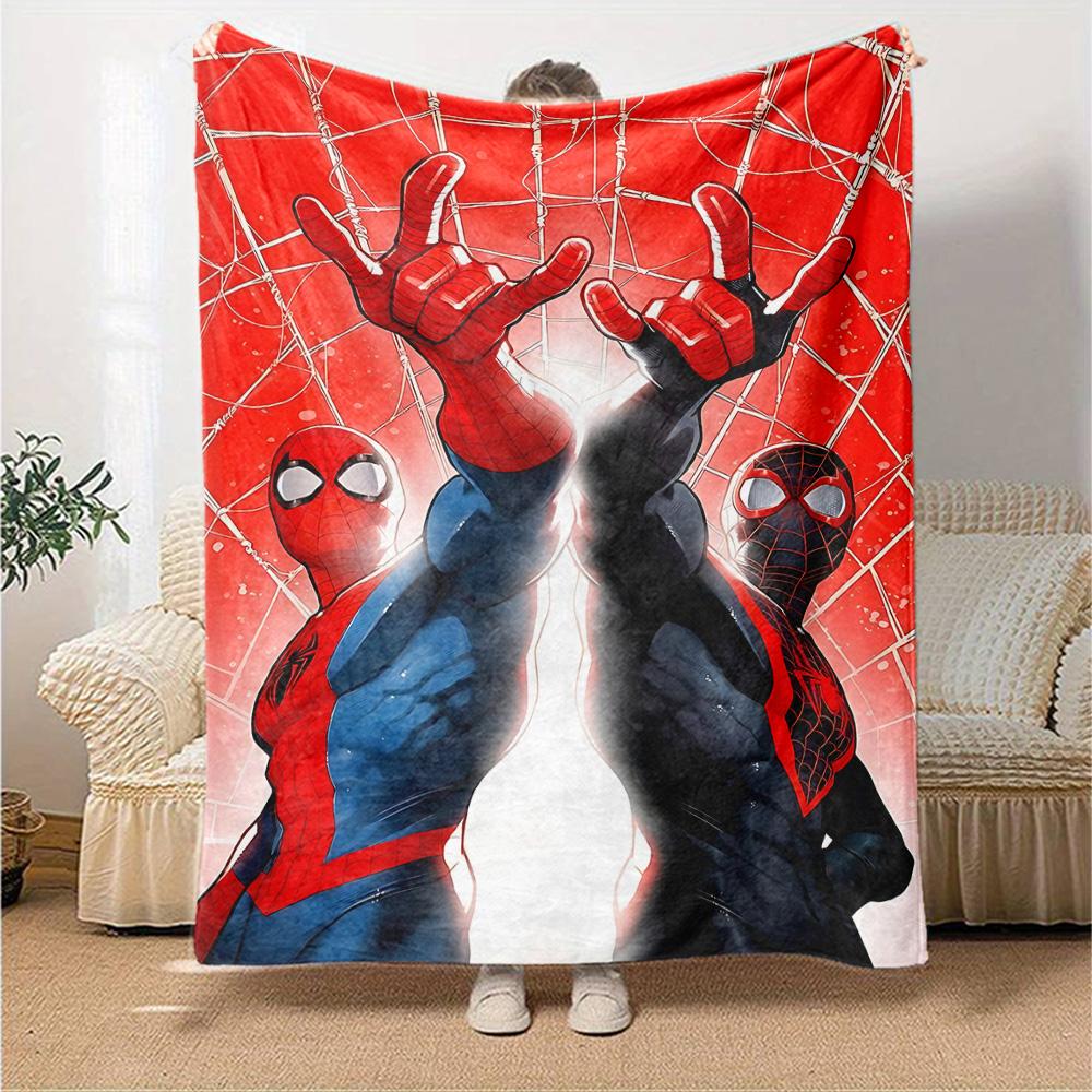 Spiderman Spiderverse Flannel Blanket Super Soft Warm Cozy Blanket For Sofa Bed Office Travel Allseason Home Decor Gift