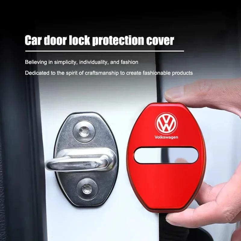 Opq1 Car Styling Door Lock Cover Emblems Door Accessories For VW GTI Atlas Jetta Touareg Variant Golf Polo Taos Nivus Passat Tiguan A