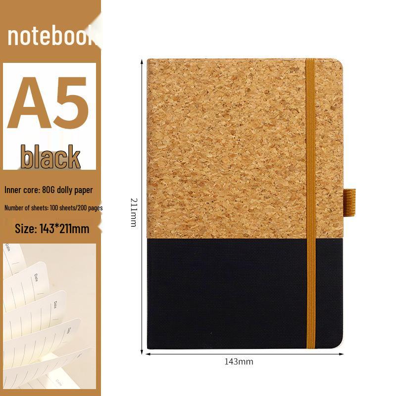 Eco-Friendly Pine Wood Binding Strap Notebook Gift Set for Business Meetings