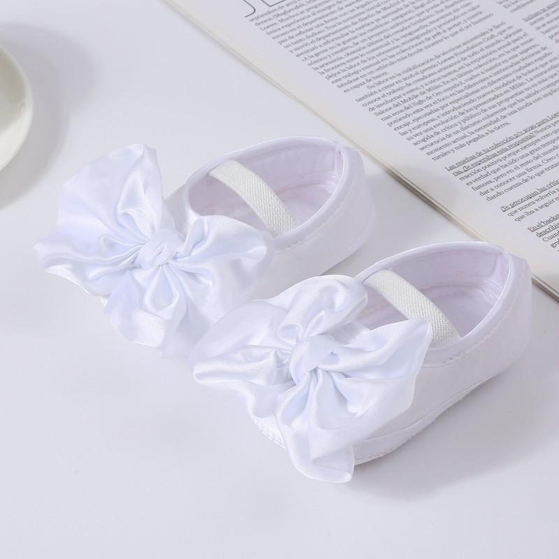 Infant Shoes Baby Bowknot Decoration Princess Shoes Solid Color Kids Shoes For 0-1 Year