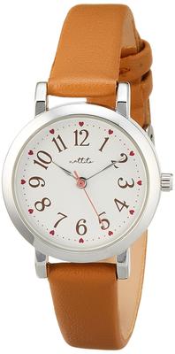 Fieldwork Lovely Analog Watch, Silver with Leather Strap, GY044-5, Women's, Brown