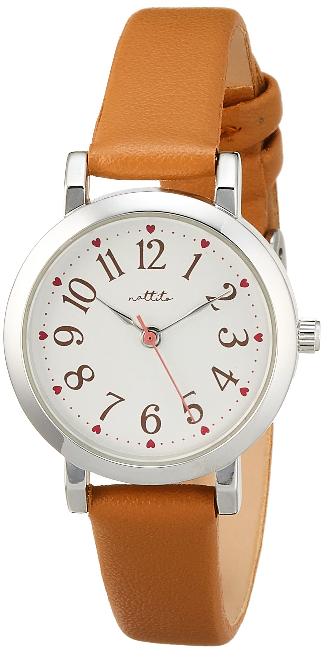 

Fieldwork Lovely Analog Watch, Silver with Leather Strap, GY044-5, Women s, Brown