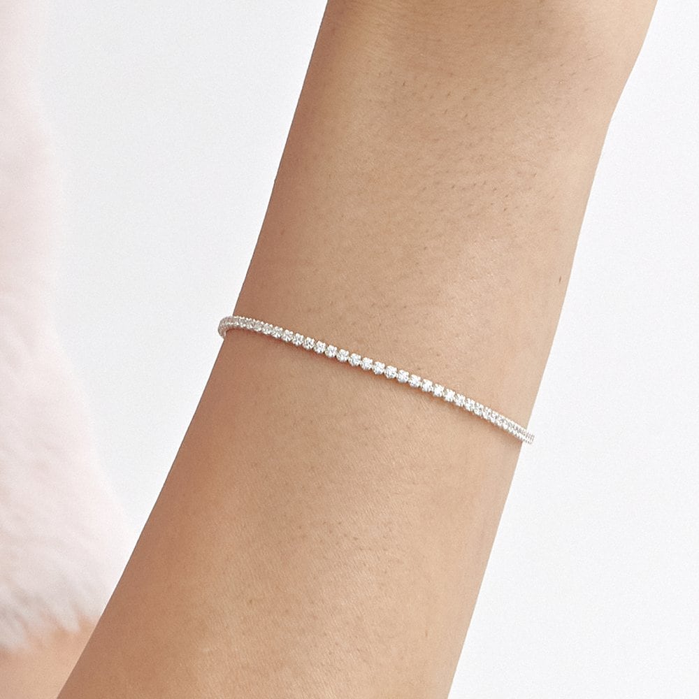 [By Leeer] H Edition Silver (W) Tennis Bracelet 1.5mm Bh6B32619W9190