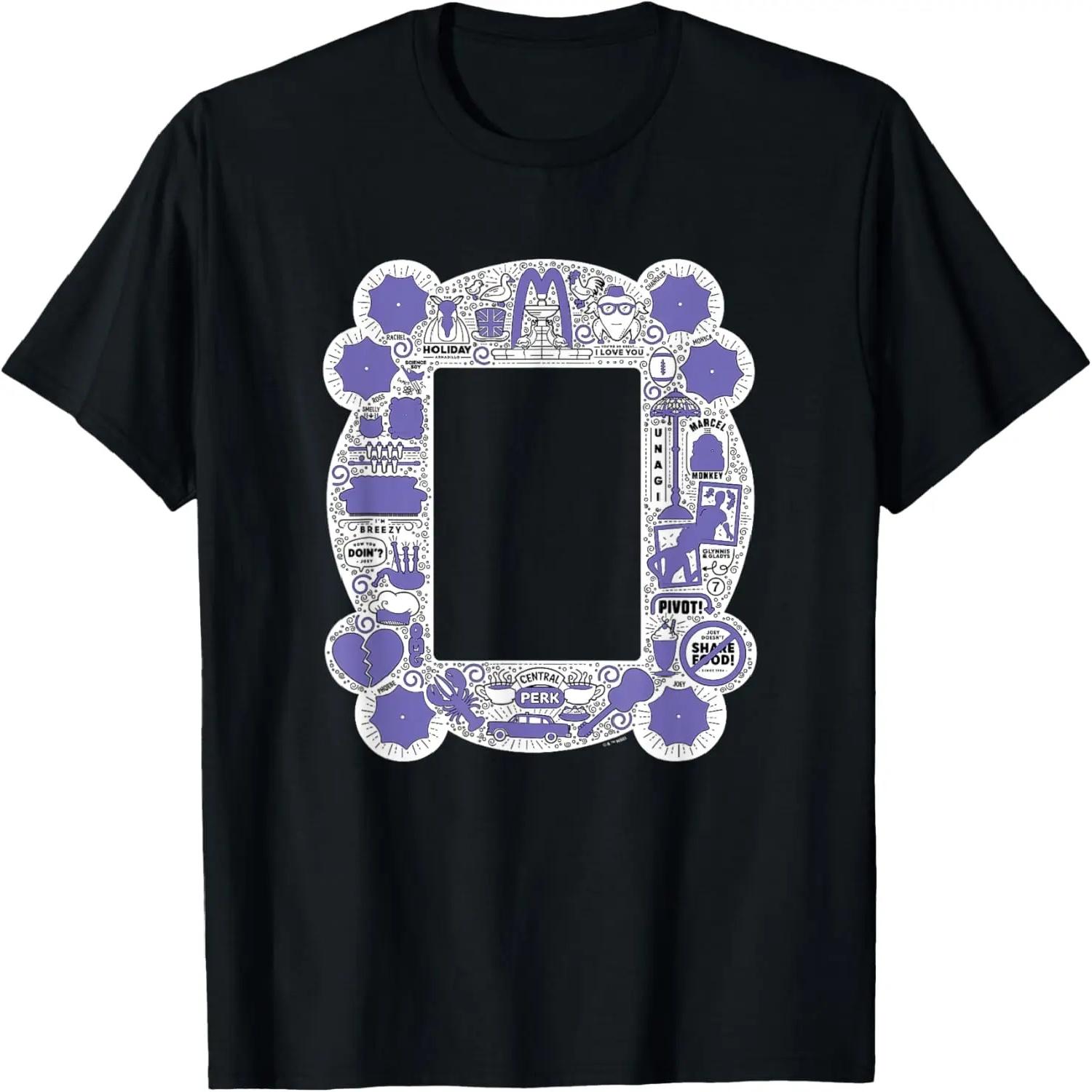 Друзья Central Perk Девяностые Персонажи Мини-Иконки Коллаж Футболка XXXXXL чёрный
