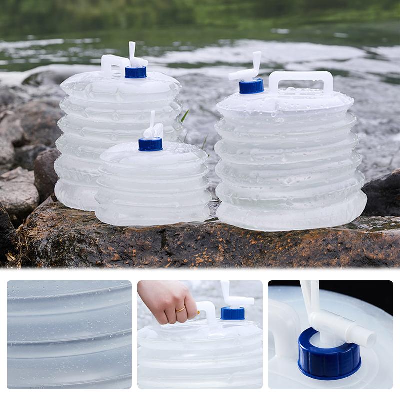 SEAMETAL 5/10/15L Dış Mekan Katlanabilir Kova Katlanabilir Su Torbası Hayatta Kalma Su Depolama Taşınabilir Su Taşıyıcı Konteyner Kamp