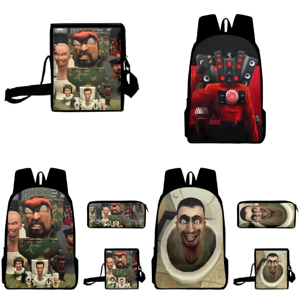 Multifunctional Skibidi Toilet Bag Set Practical And Trendy, Suitable For All Genders, Ideal For Business Trips