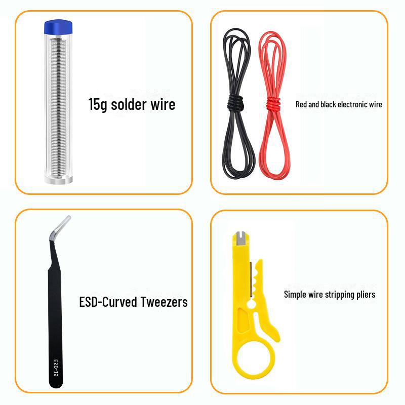 14-Piece Electric Soldering Iron Kit with High-Temperature Internal Heating and Multi-Function Tools in a Portable PU Cloth Bag