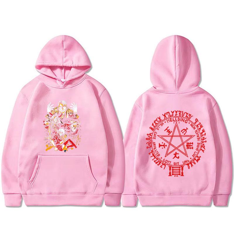 Anime Hellsing Abraham Van Helsing Vampir Alucard Grafik Hoodie Herren Damen Cartoon Manga Pullover Herren Fleece Baumwoll-Hoodies