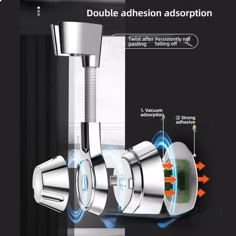 Suction Cup Shower Holder Adjustable Shower Head Holder Nozzle Handheld Holder Punch-Free Multi Angle Rotation Shower Bracket